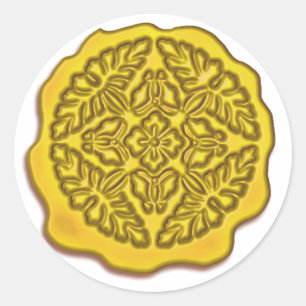 Adesivo Faux Wax Seal, amarelo