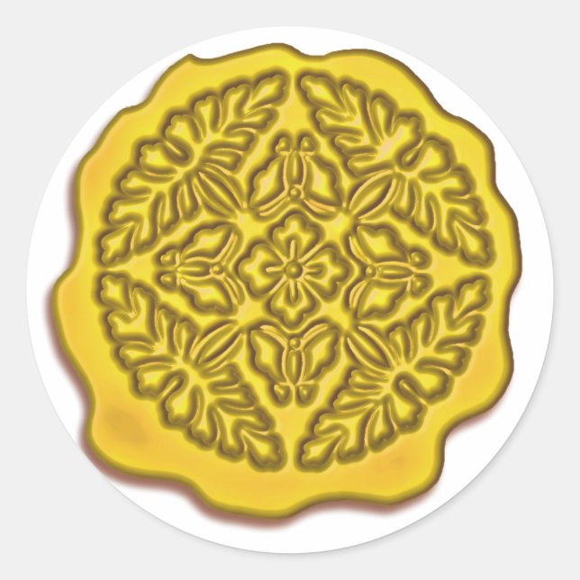 Adesivo Faux Wax Seal, amarelo (Frente)