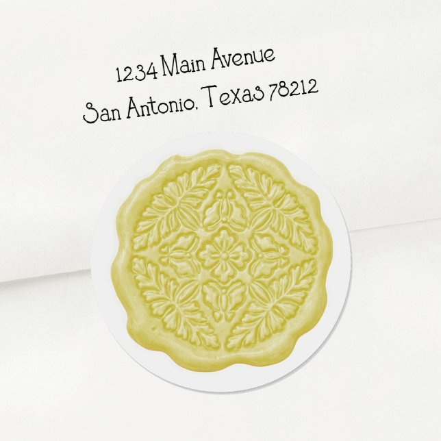 Adesivo Faux Wax Seal, Butter Yellow (Criador carregado)