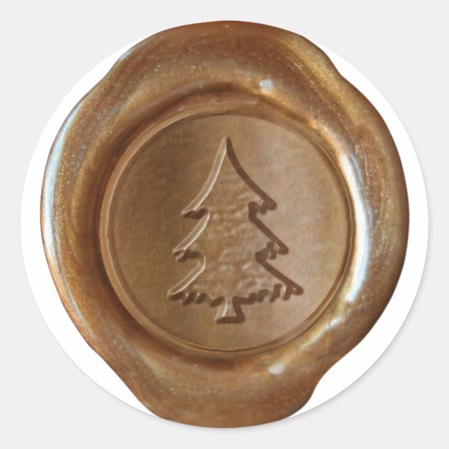 Adesivo Faux Wax Seal - Cobre - NATAL TREE II (Frente)