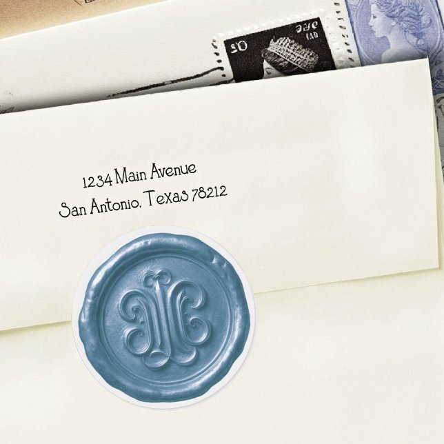 Adesivo Faux Wax Seal Deep Impression Blue (Criador carregado)