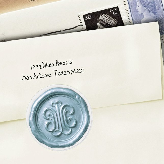 Adesivo Faux Wax Seal Deep Impression Blue 3 (Criador carregado)