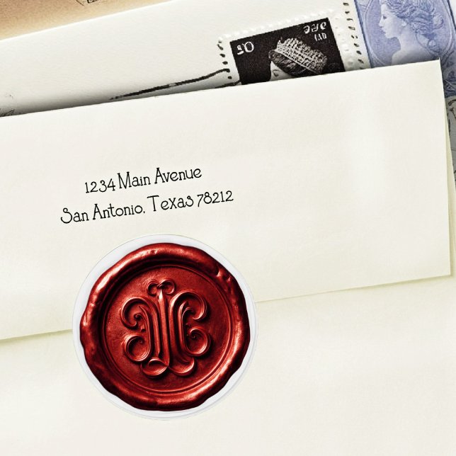 Adesivo Faux Wax Seal Deep Impression Red (Criador carregado)