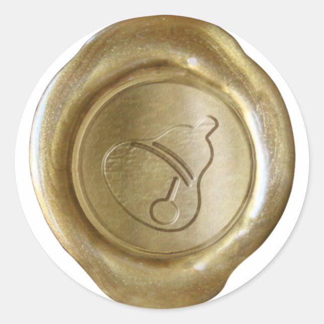 Adesivo Faux Wax Seal - Dourado - CHRISTMAS BELL (Frente)