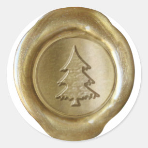 Adesivo Faux Wax Seal - Dourado - NATAL TREE II