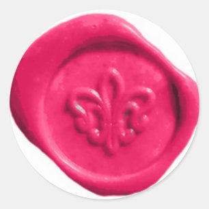 Adesivo Faux Wax Seal em rosa