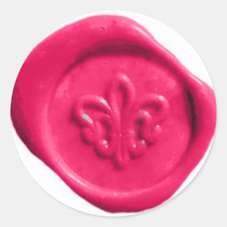 Adesivo Faux Wax Seal em rosa