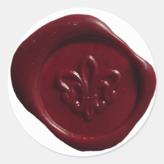 Adesivo Faux Wax Seal em Vermelho (Frente)