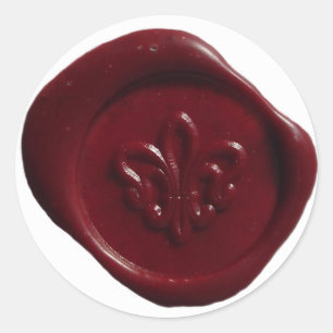 Adesivo Faux Wax Seal em Vermelho