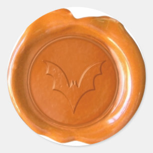 Adesivo Faux Wax Seal - Laranja - BAT 01