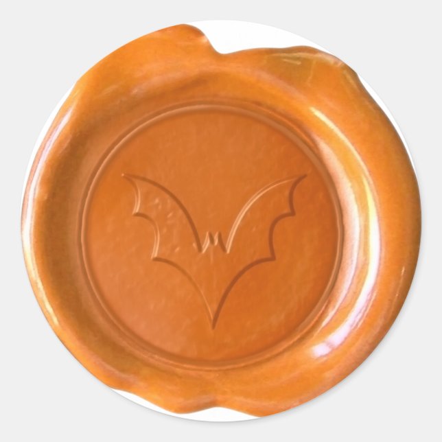 Adesivo Faux Wax Seal - Laranja - BAT 01 (Frente)