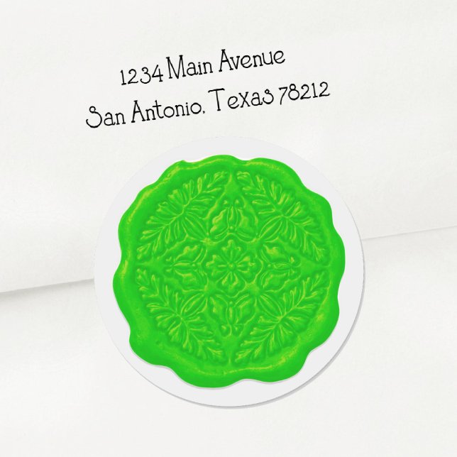 Adesivo Faux Wax Seal, Lime Green (Criador carregado)