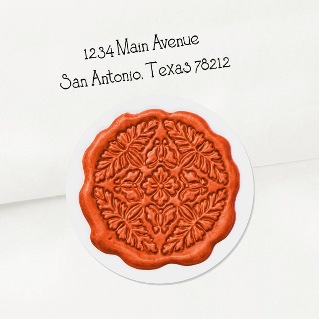 Adesivo Faux Wax Seal, Orange (Criador carregado)