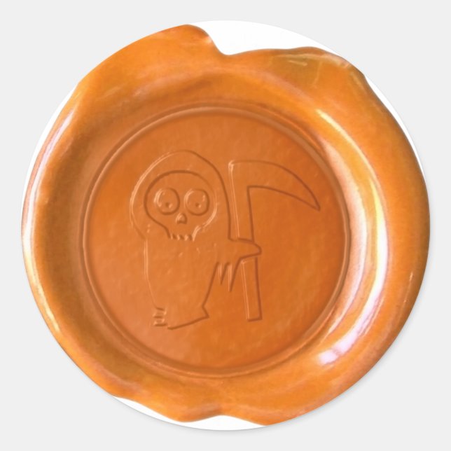 Adesivo Faux Wax Seal - Orange - GRIM REAPER (Frente)