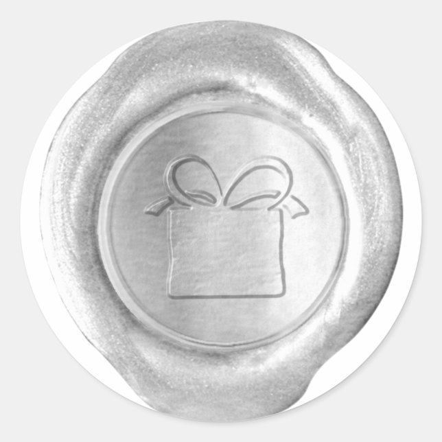 Adesivo Faux Wax Seal - Prata - GIFT (Frente)