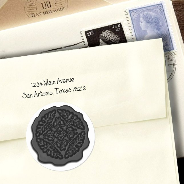 Adesivo Faux Wax Seal, Preto (Criador carregado)