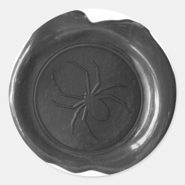 Adesivo Faux Wax Seal - Preto - SPIDER (Frente)