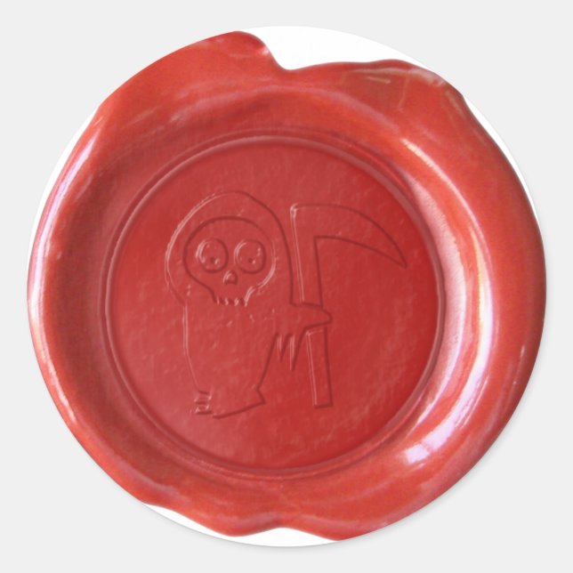 Adesivo Faux Wax Seal - Red - GRIM REAPER (Frente)
