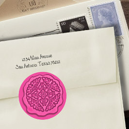 Adesivo Faux Wax Seal, Rosa Quente