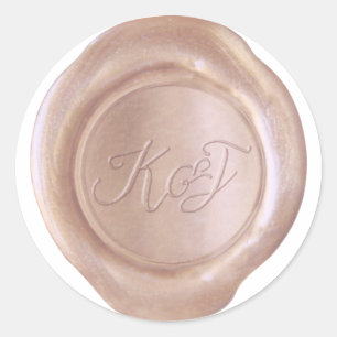 Adesivo Faux Wax Seal - RoseGold - K&J_Custom