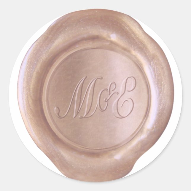 Adesivo Faux Wax Seal - RoseGold - M&E_Custom (Frente)