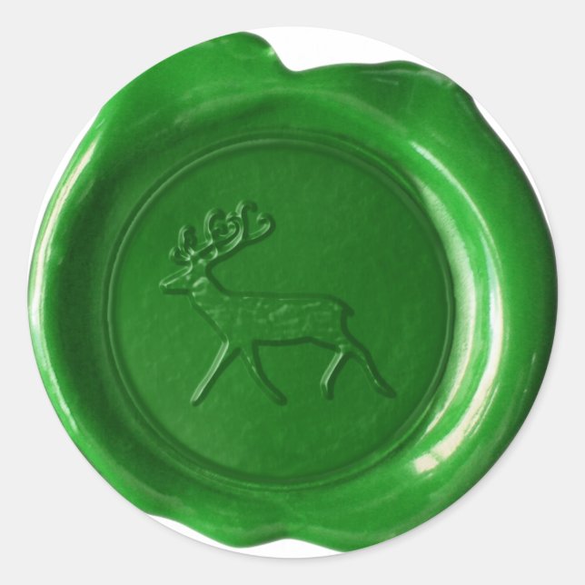 Adesivo Faux Wax Seal - Verde - REINDEER (Frente)