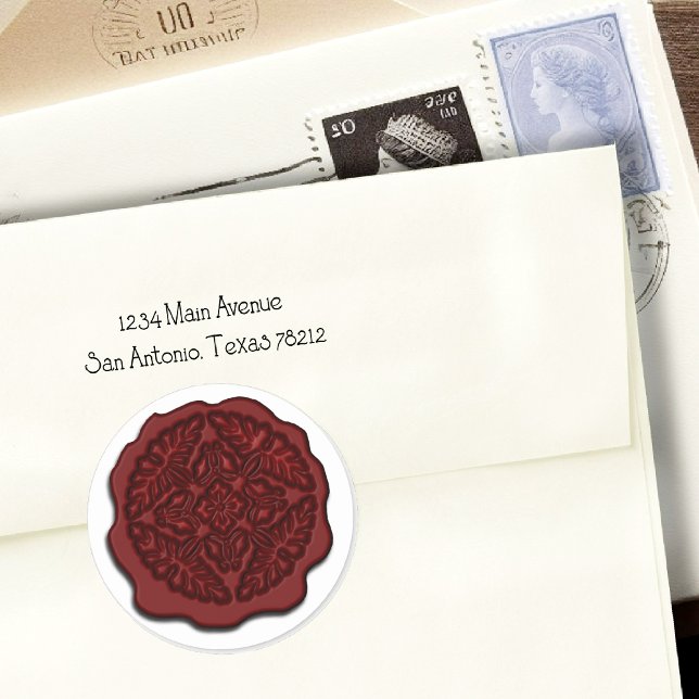 Adesivo Faux Wax Seal, Vermelho (Criador carregado)