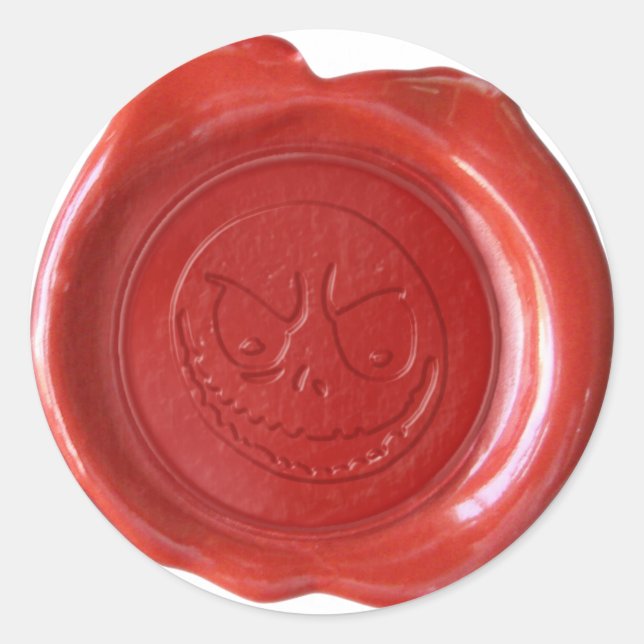 Adesivo Faux Wax Seal - Vermelho - GOBLIN (Frente)