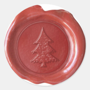 Adesivo Faux Wax Seal - Vermelho - NATAL TREE II