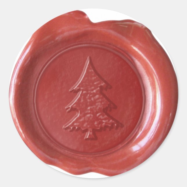 Adesivo Faux Wax Seal - Vermelho - NATAL TREE II (Frente)