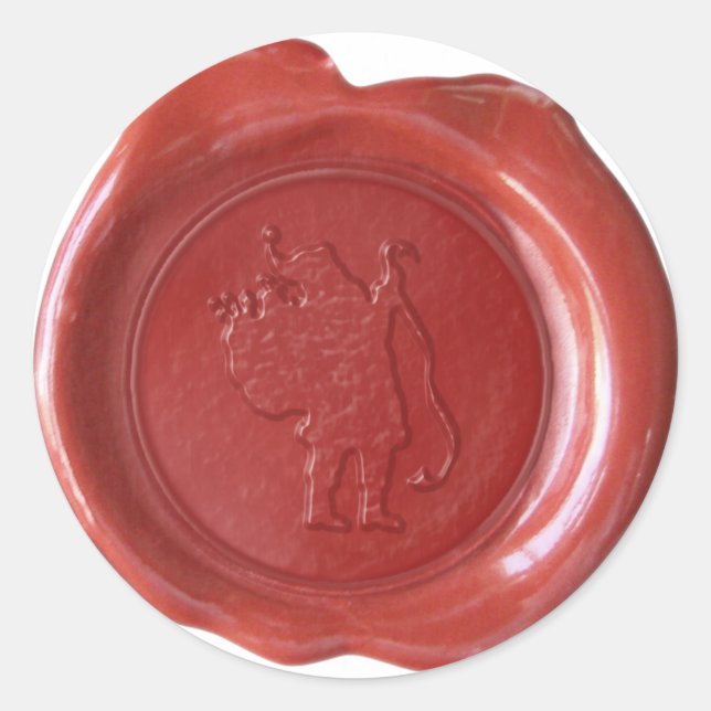 Adesivo Faux Wax Seal - Vermelho - PAPAIS NOEIS (Frente)