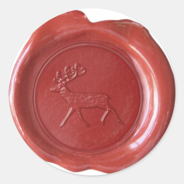 Adesivo Faux Wax Seal - Vermelho - REINDEER (Frente)