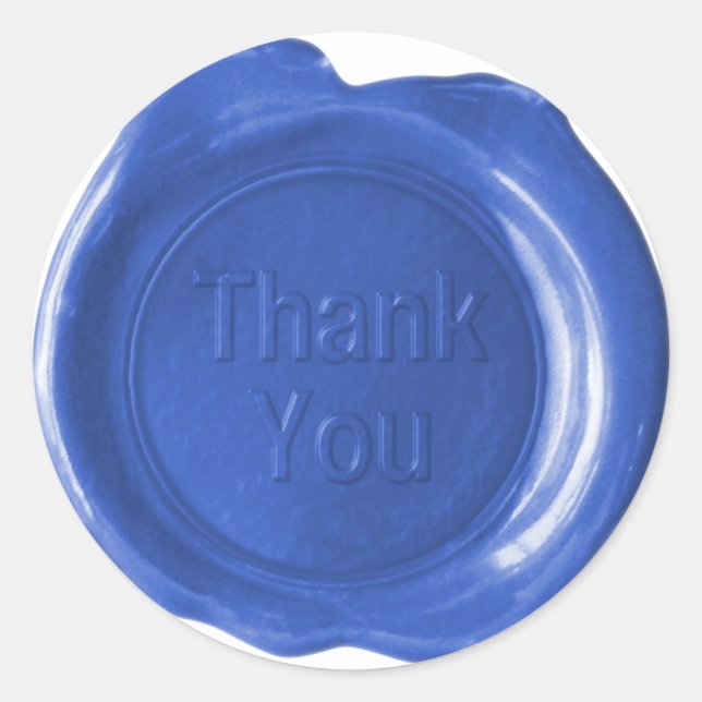 Adesivo Faux Wax Seals - Blue - Bold - Obrigado (Frente)