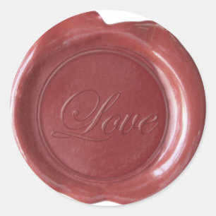 Adesivo Faux Wax Seals - Burgundy Script - Love