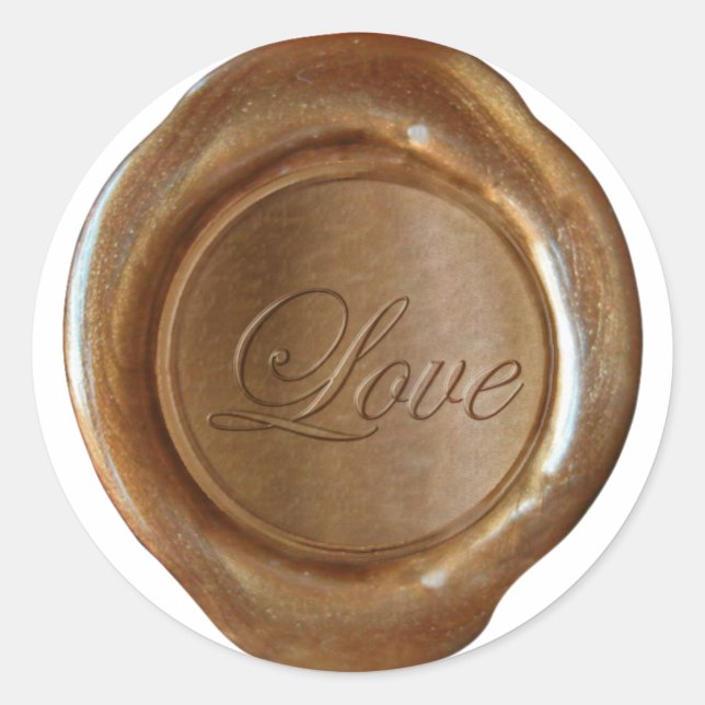 Adesivo Faux Wax Seals - Copper Script - Love (Frente)