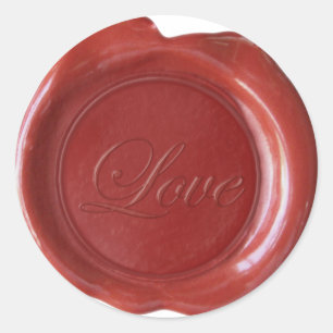 Adesivo Faux Wax Seals - Dark Red Script - Love