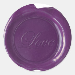 Adesivo Faux Wax Seals - Plum Script - Love
