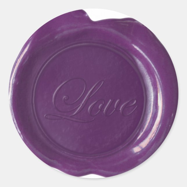 Adesivo Faux Wax Seals - Plum Script - Love (Frente)