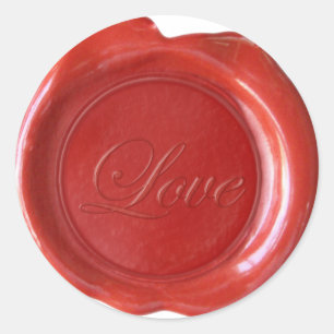 Adesivo Faux Wax Seals - Red Script - Love
