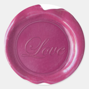 Adesivo Faux Wax Seals - Rosa Red Script - Love