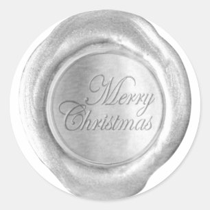 Adesivo Faux Wax Seals - Silver Script - Feliz Natal