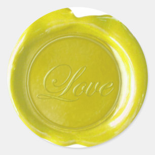Adesivo Faux Wax Seals - Yellow Script - Love
