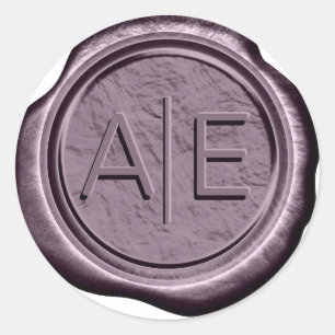 Adesivo Faux Wax Wedding Inicials Dk Mauve ID967