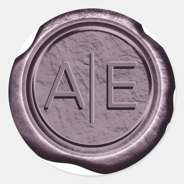 Adesivo Faux Wax Wedding Inicials Dk Mauve ID967 (Frente)