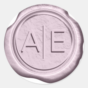 Adesivo Faux Wax Wedding Inicials Lt Mauve ID967