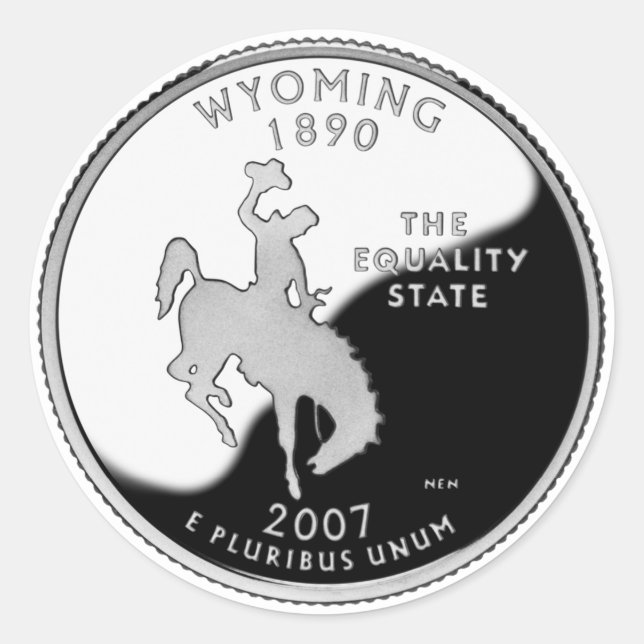 Adesivo Faux Wyoming State Quarter (Frente)