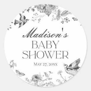 Adesivo Favo de Chuveiro de Bebê Floral Vintage Toile Pret