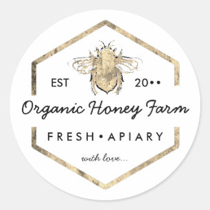 Adesivo Favo de Mel Abelhão Dourado Apiarist