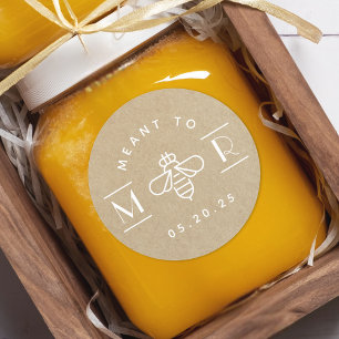 Adesivo Favo de Mel Casamento Moderno Meant to Bee Kraft