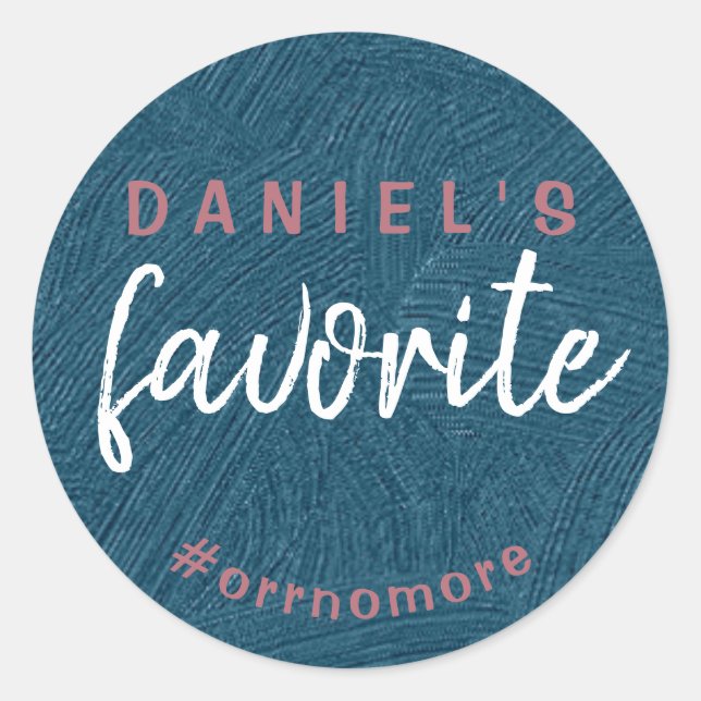 Adesivo Favor Azul Dourado Rosa favorito do Groom Personal (Frente)